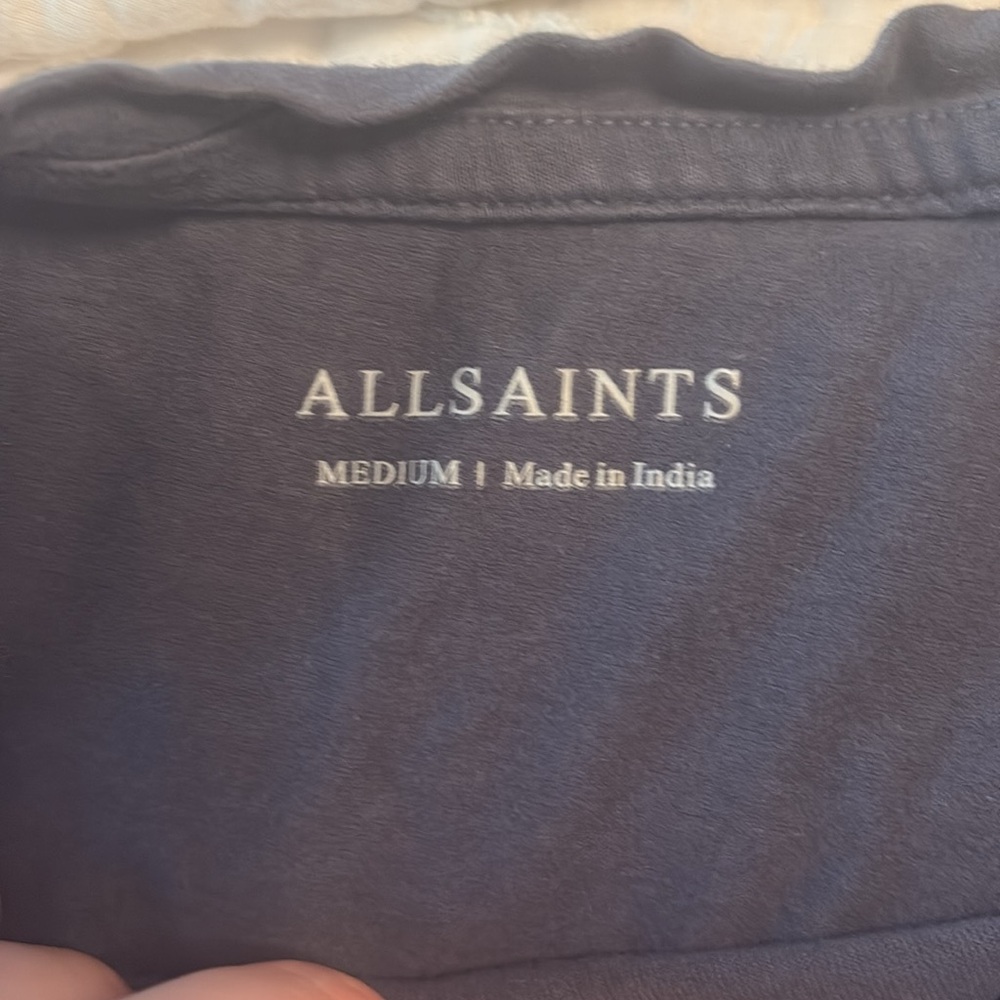 All Saints Men's Dark Blue Tee - Picture 3 of 4